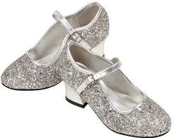 Prinsessen Schoenen Zilver Glitter Frozen + Gratis Armbandje