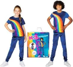 K3 Verkleedpak Regenboog Blauw + Gratis Kadootje!