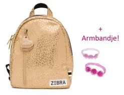 Zebra Rugzak Gold Metalic Leo (s) + Gratis Kadootje