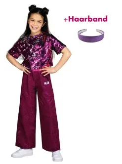 NIEUW K3 Verkleedpak Glitter + Haarband Kado!